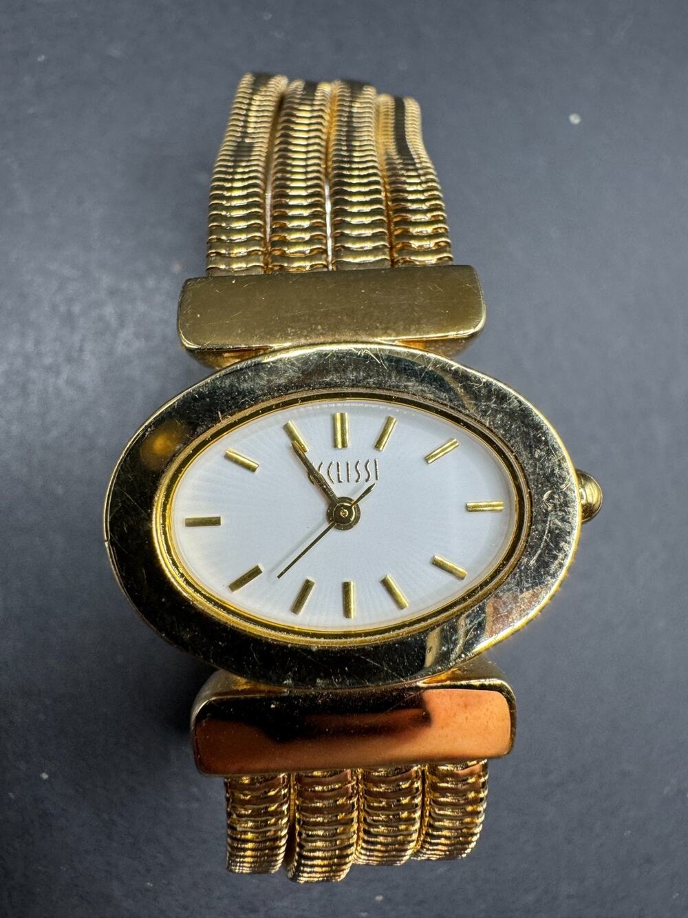 Vintag Ecclissi Quartz Swiss 3 Micron Gold-plated Ladies Watch Oval 26.3mm